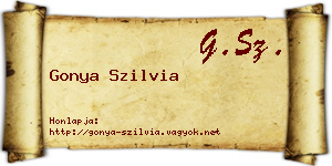 Gonya Szilvia névjegykártya